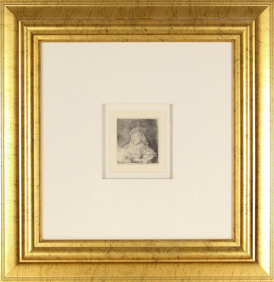 After Rembrandt, The Card Player, Etching (1 of 4)