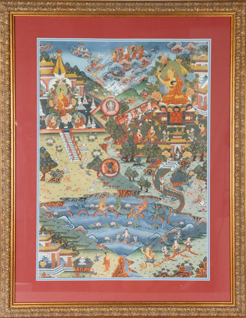 Framed Tibetan Thangka (1 of 3)