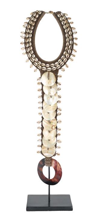 African Tribal Braided Cowrie & Abalone Necklace (1 of 5)