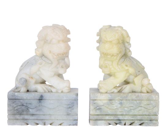 Pair of Carved Soap Stone Foo Dogs (1 of 7)