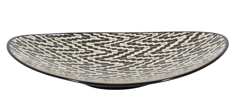 1980s Beth Forer Nerikomi Earthenware Bowl: 1980s Beth Forer Nerikomi Earthenware Bowl. Labeled on the bottomSize: 2 3/4 x 16 1/2 in.