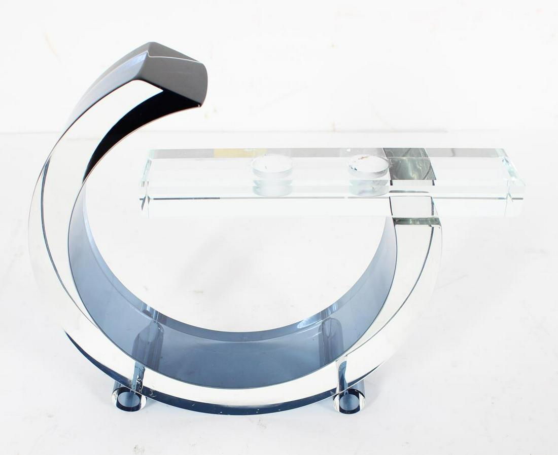 Modern Clear & Blue Acrylic Sphere Candle Holder (1 of 8)