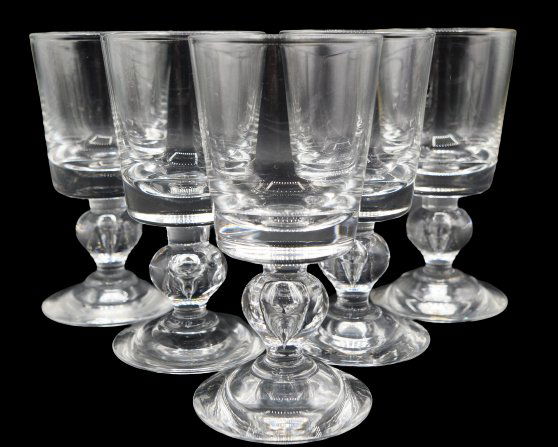 Set of (10) Steuben Wine Glasses, Signed: Set of Ten Steuben Wine Glasses, SignedSize: 5 x 2 1/2 x 2 1/4 in.