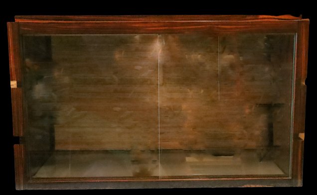 Art Deco Rosewood Glass Door Cabinet: Art Deco Rosewood Sliding Glass Doors Cabinet.Size: 17 x 24 x 40 in.