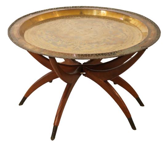 Vintage Chinese Imports Brass Tray Table (1 of 17)
