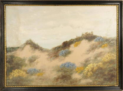 Charles Dormon Robinson (1847-1933) Amer, O/C: Dune-like landscape, oil on canvas, signed lower left. A prolific plein-air painter of western landscape, Charles Robinson earned a distinguished reputation as a California artist, much of it based on