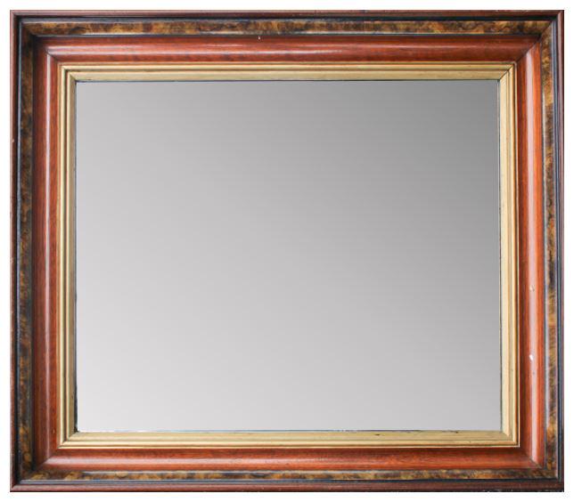 19th C. American Walnut & Burl Frame w Mirror (1 of 2)