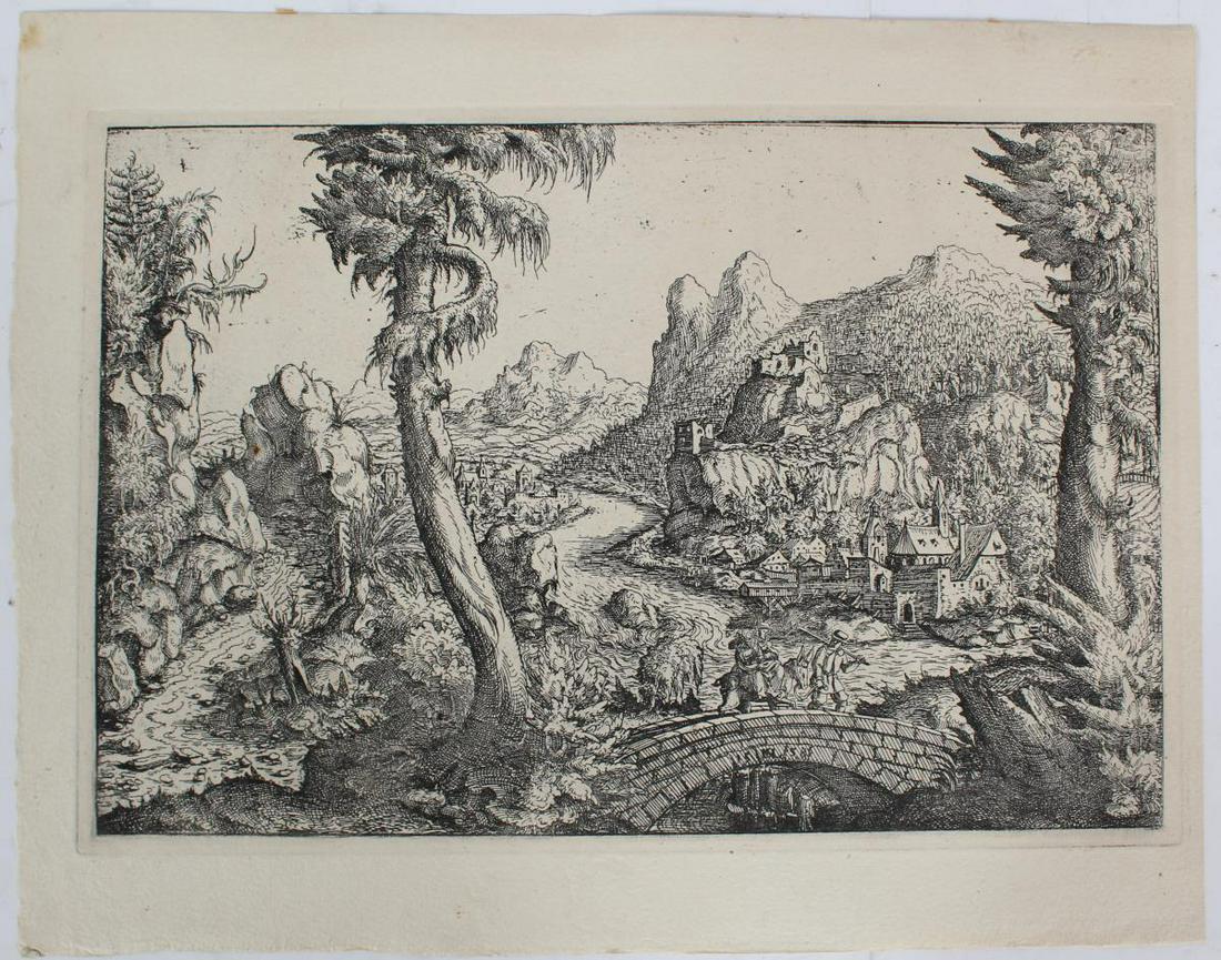 (2) Early Figural European Landscape Engravings (1 of 6)