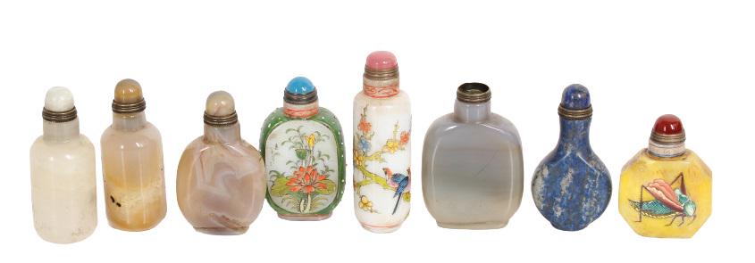Collection (8) Chinese Stone/Glass Snuff Bottles (1 of 5)