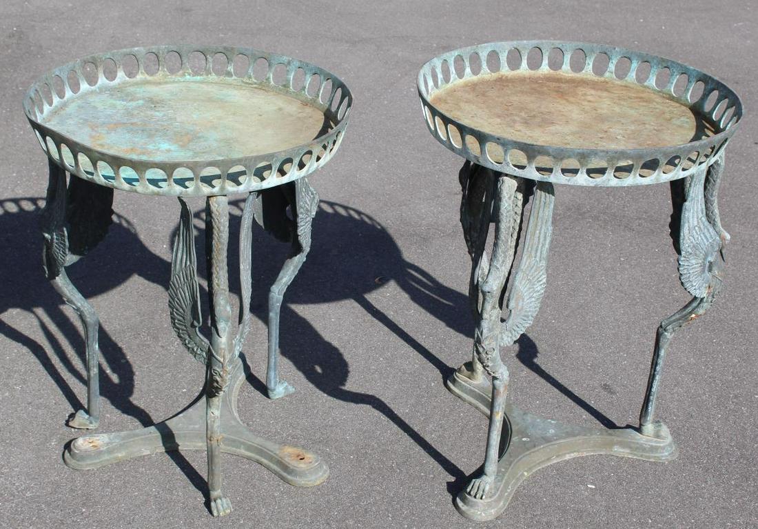 Pair of 20th C. Classical Empire Style Bronze Tables (1 of 9)