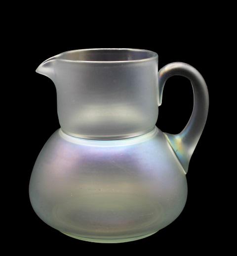 Steuben Verre De Soie Pitcher: Steuben Verre De Soie Pitcher.Measurements: 4 1/8 x 5 in.
