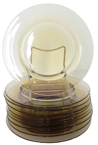 (10) Signed Steuben Amber Plates (1 of 8)