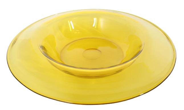 Steuben Bristol Yellow Charger: Steuben Bristol Yellow Charger.Measurements: 1 1/2 x 12 in.