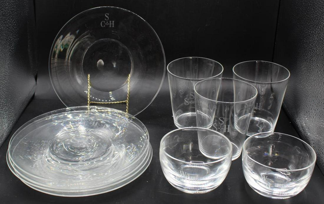 (10) Steuben Glass Monogrammed Dishes (1 of 19)