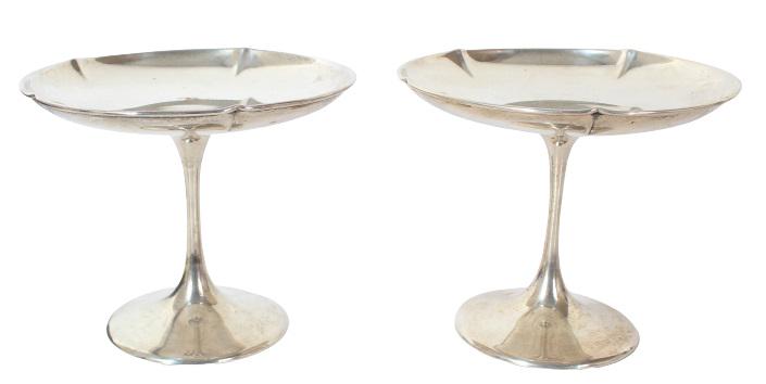 (2) Pair of Sterling Silver Compotes, 13 OZT (1 of 10)