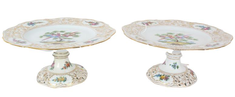 Pair Bailey Banks & Biddlle Porcelain Cake Plates (1 of 10)