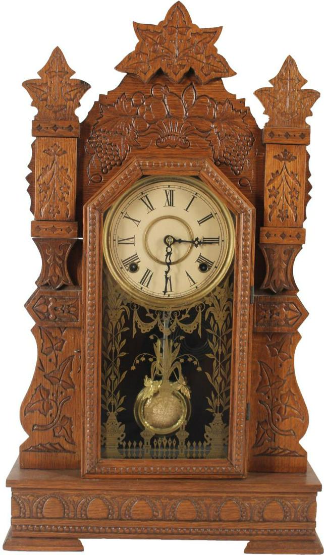 Antique Carved Wood Mantle Clock (1 of 12)