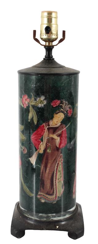 Val Dwek (20th C) American, Decoupage Lamp: Val Dwek (20th C) American, Decoupage Lamp.Val Dwek is an artist, teacher and life-long lover of the arts. As a child she sketched the contradictory colors and rhythms of the world around her. Now, Va