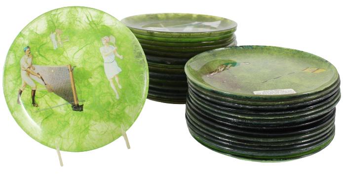 (28) Val Dwek (20th C) Decoupage Plates (1 of 6)