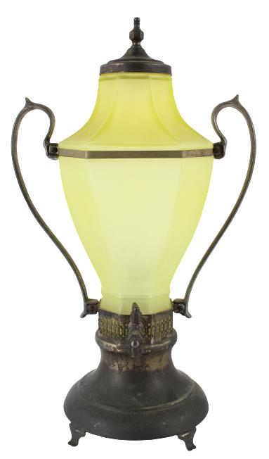 Green Frosted Glass Dispenser: Green Frosted Glass DispenserSize: 17 x 9 1/2 in. Location WAREHOUSE