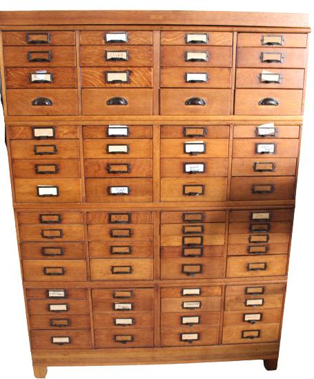 Antique Oak American Card Filing Cabinet (1 of 17)