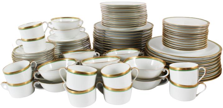 (92) Pc Vignaud Limoges Porcelain Dinner Set (1 of 12)