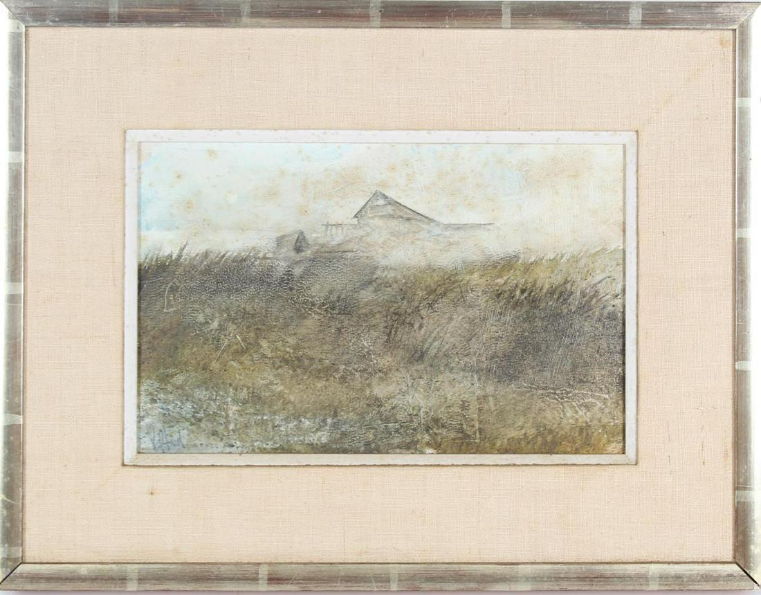 1960's Beach Scene Watercolor Signed (1 of 4)