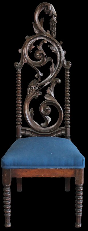 19th C Heavily Carved Side Chair (1 of 8)