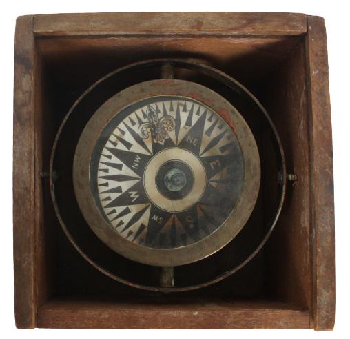 19th C. Ship's Compass in Case (1 of 4)