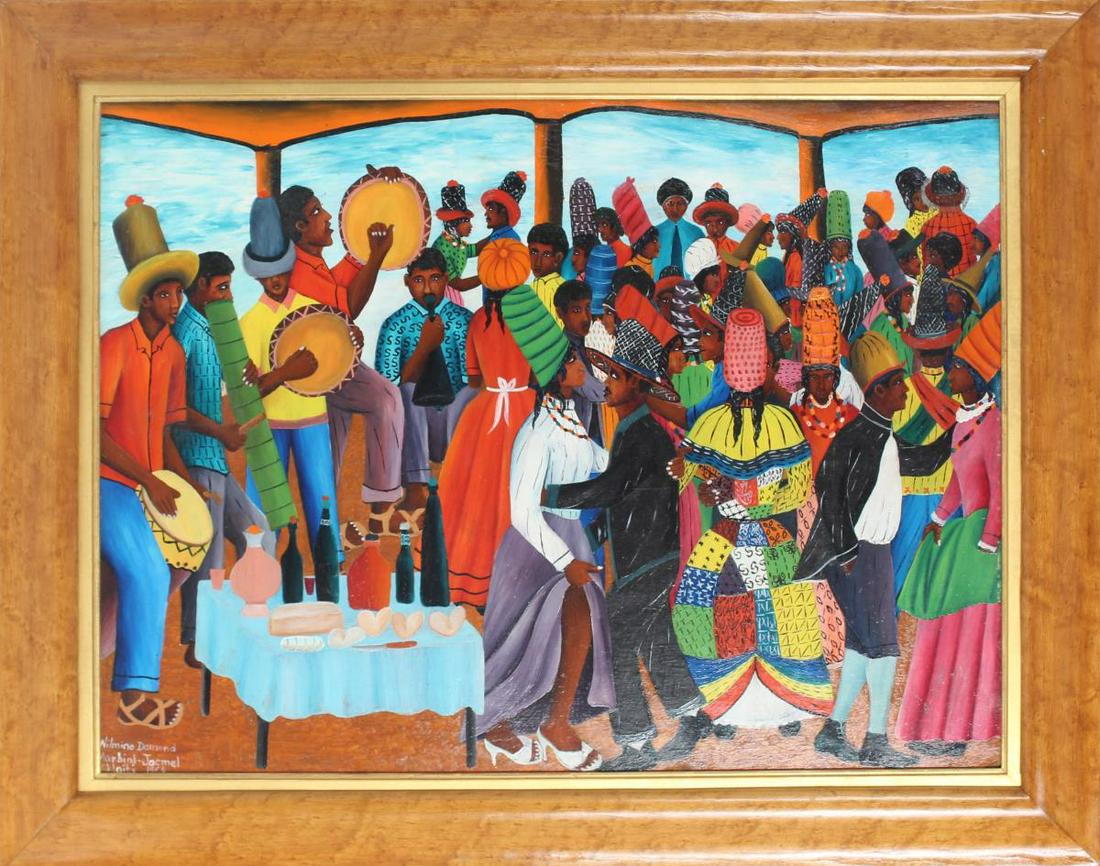 Wilmino Domond (b 1925) Haitian, Oil on Board (1 of 4)