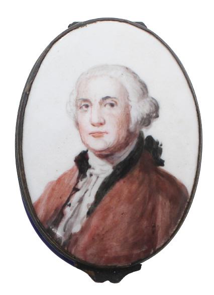 Blue Snuff Box "George Washington" 18th C. (1 of 4)