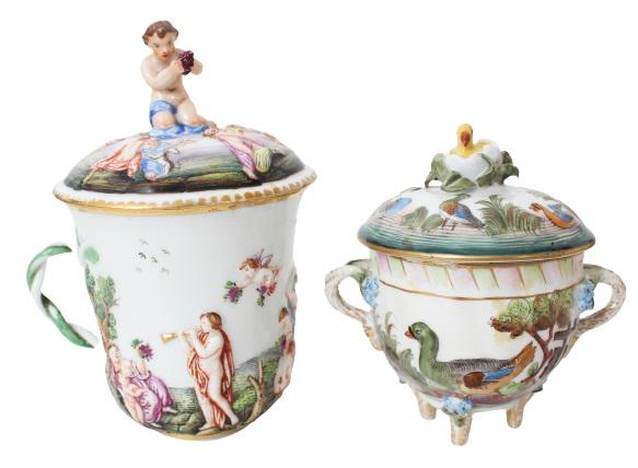 (2) Italian Capodimonte Porcelain Containers (1 of 9)