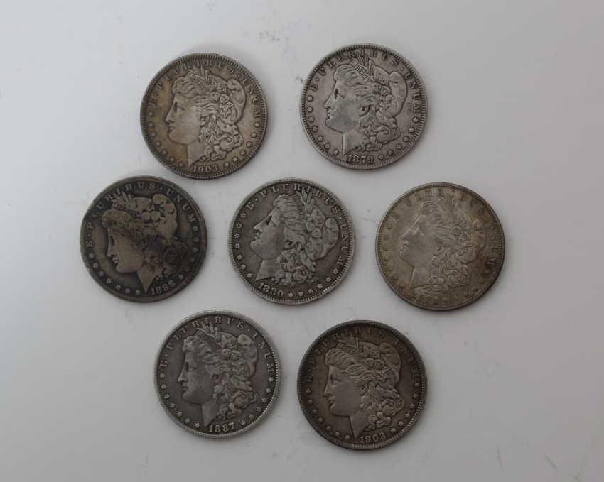 (7) US Morgan Silver Dollars 1879 - 1921 (1 of 2)