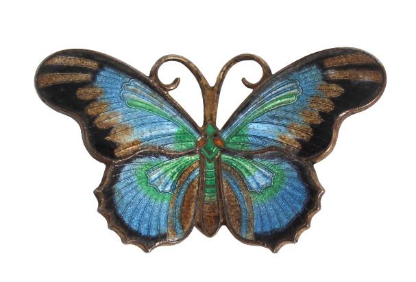Vintage Silver & Enamel Butterfly Brooch (1 of 3)