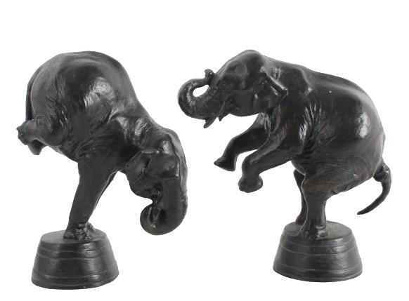 Pair of Bronze Circus Elephant Sculptures (1 of 8)