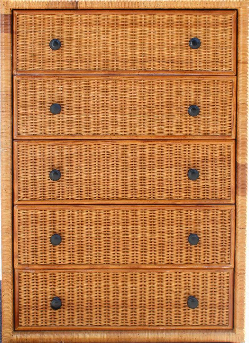 Vintage Rattan Tall Boy Dresser (1 of 5)
