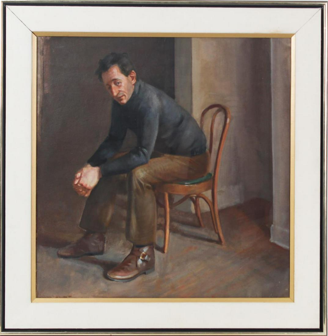 Frank Stepler (20th C) American, Gouache: Possibly a portrait of Andrew Wyeth? by Frank Stepler (20th C) American. Stepler studied at the Pennsylvania Academy of Fine Arts and became a teacher there in the 1940's. Provenance: Estate of Mary B