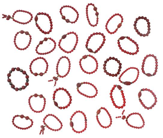 (28) Chinese Red Bead Bracelets: (28) Chinese Red Bead Bracelets. Location STUDIO