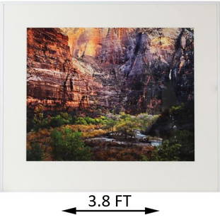 Christopher Burkett (American b. 1951) Zion Canyon: Christopher Burkett (American b. 1951) Color Transparency, " Twilight, Virgin River, and Zion Canyon, Utah 1987. Signed in pencil on the mount. Burkett's notes on the back: Print #203. Provenance: Pho