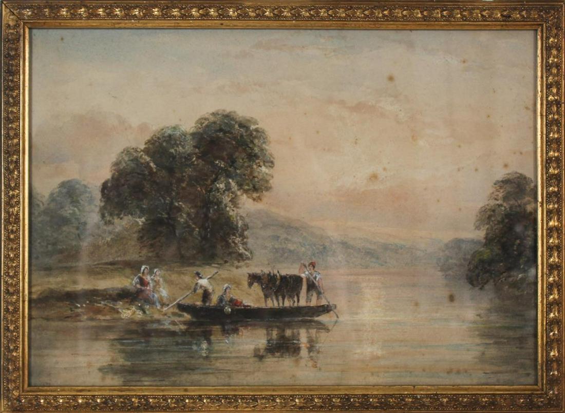 English School, River Landscape,19th C Signed (1 of 4)