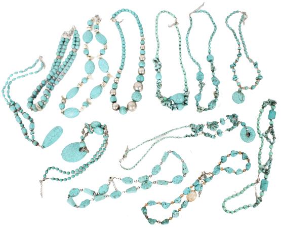 (12) Turquoise Beaded Necklaces (1 of 5)