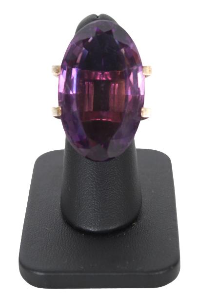 14K Oval Amethyst Modern Women's Ring (1 of 8)