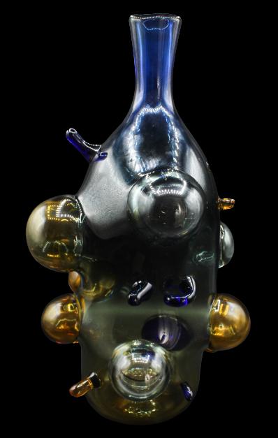 Fabulous Czech Art Glass Hand Blown Bubble Vase (1 of 13)
