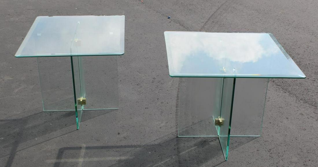Pair of Modern Glass End Tables (1 of 6)