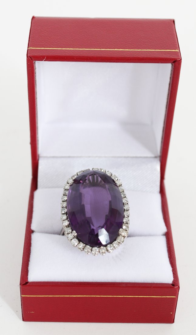 Natural Amethyst & Platinum Ring (1 of 6)