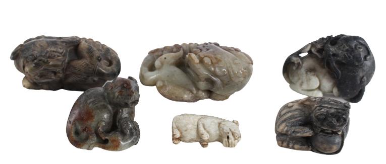 Six Chinese Jade or Stone Carvings (1 of 7)