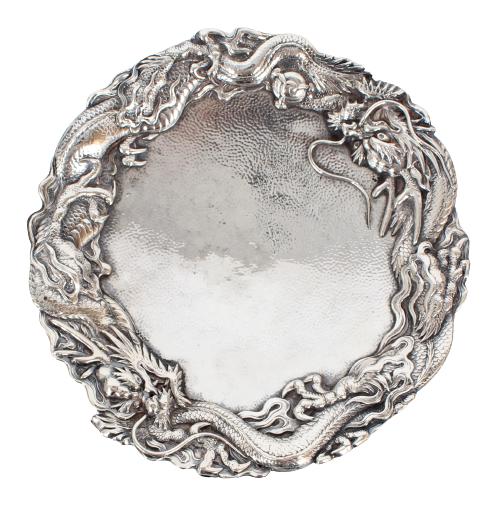 Japanese-Export Silver Dragon Plate (1 of 6)