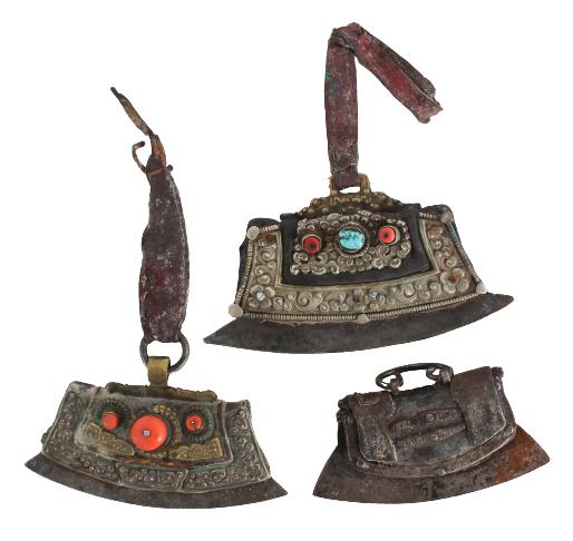 (3) Tibetan Metal and Hardstone Mounted Chuckmucks (1 of 7)