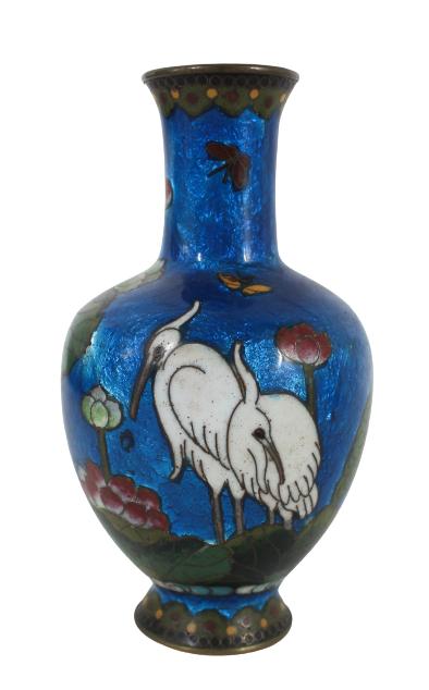 Japanese Cloisonne Enamel on Brass Small Vase (1 of 6)