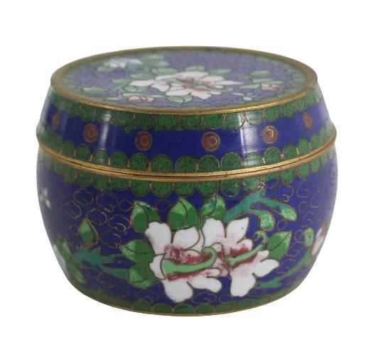 Chinese Cloisonne Drum Form Covered Box (1 of 9)